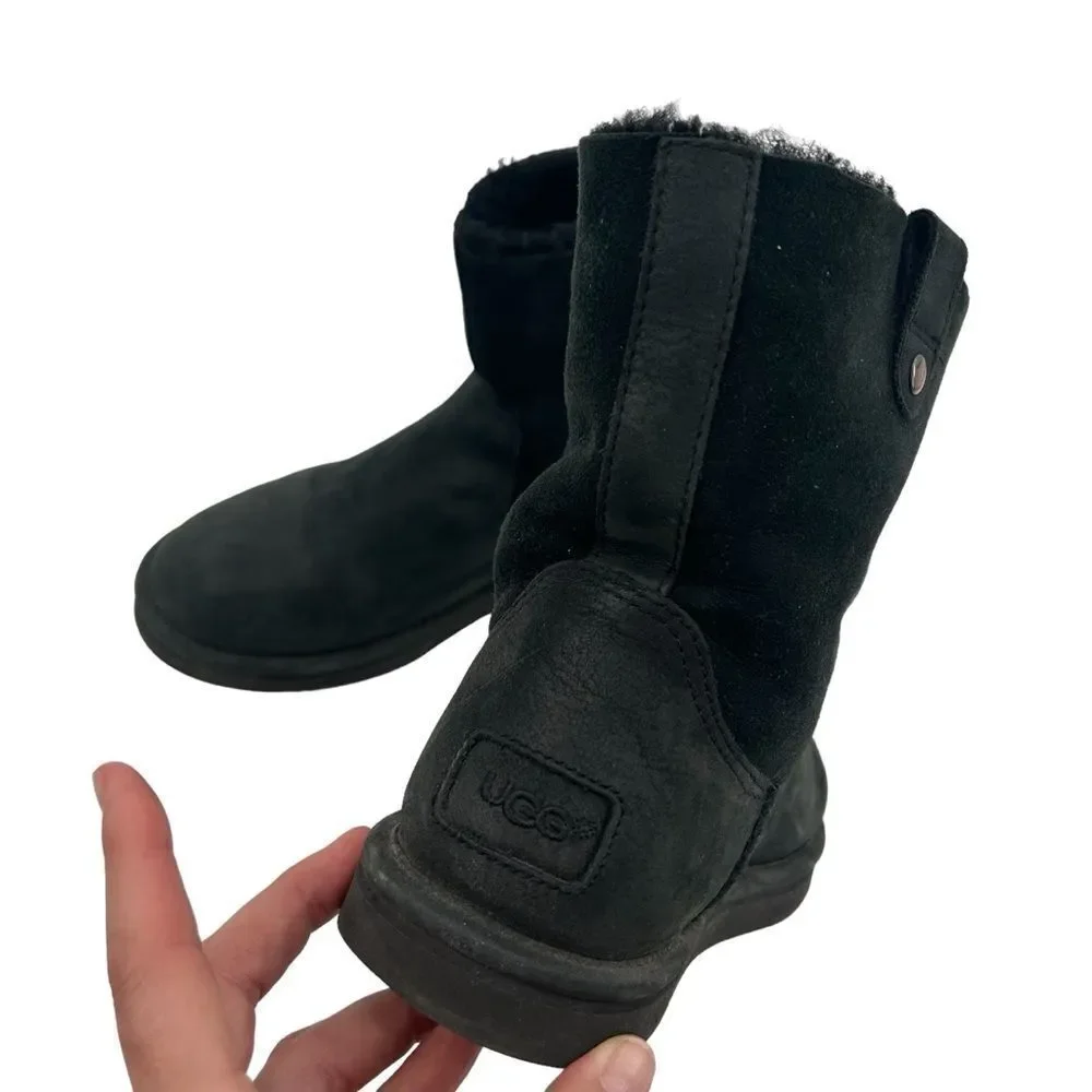 UGG Sequoia black suede boots SN 1007711 size 10